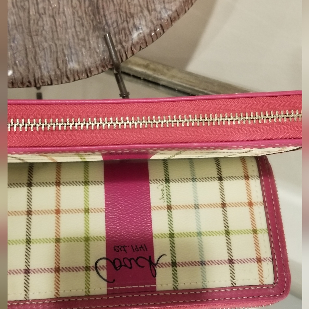 COACH Vintage Tattersall Heritage Plaid Full Zip Wallet. LIKE NEW! - Picture 5 of 7